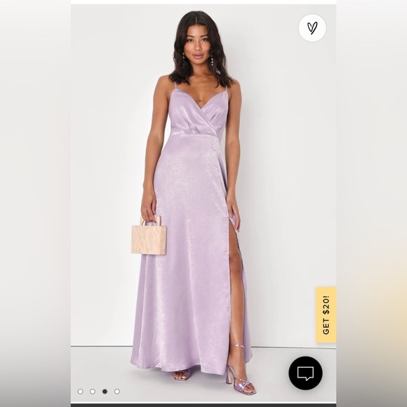 Constantine Lavender Satin Maxi Dress - Picture 2 of 5